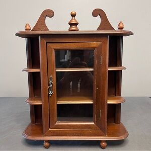 VTG MCM Jay Wooden Curio Cabinet Tabletop/Wall Hanging Knick Knack Display Case